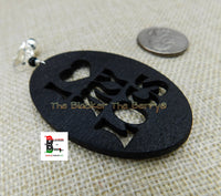 Wooden Black Loc Clip On Earrings Wood Jewelry Dreads Dreadlocks Non Pierced Black Owned Business