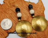 Hammered Earrings Beaded White Black Women Jewelry SALE