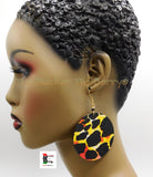 Ankara Earrings Jewelry Fabric  Handmade Black Yellow Women