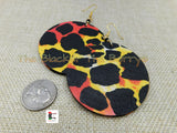 Ankara Earrings Jewelry Fabric  Handmade Black Yellow Women