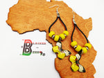 Yellow Butterfly Earrings Leather Women Jewelry