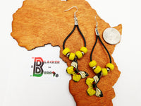 Yellow Butterfly Earrings Leather Women Jewelry