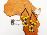 Yellow Butterfly Earrings Leather Women Jewelry