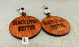 BLM Earrings Wooden Black Lives Matter Cowrie Beaded Non Pierced Long Jewelry Women
