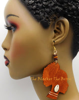 African Earrings Women Silhouette Cowrie Jewelry