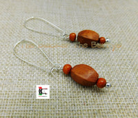 Wooden Earrings Silver Long Women Dangle Jewelry The Blacker The Berry