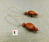 Wooden Earrings Silver Long Women Dangle Jewelry The Blacker The Berry
