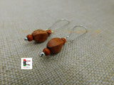 Wooden Earrings Silver Long Women Dangle Jewelry The Blacker The Berry