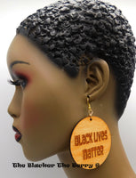 Black Lives Matter Earrings Wooden Handmade Jewelry Black Owned Business