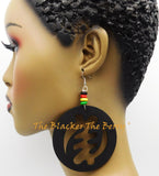 Gye Nyame Earrings African Jewelry Black Owned Women Rasta Hand Painted