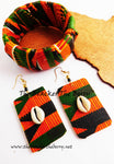 Kente Jewelry Set Bracelet Earrings African Ankara Women