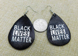 Black Lives Matter Earrings Black White Leather Jewelry Women