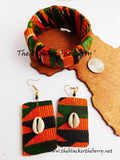 Kente Jewelry Set Bracelet Earrings African Ankara Women