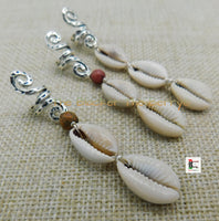 Dreadlocks Hair Jewelry Silver Cowrie Beaded Locs Twist Braids Accessories Black Owned