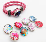 Pink Bracelet Leather Snap Jewelry Teen Gift Ideas