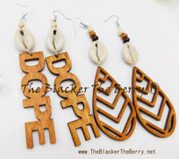 Ethnic Earrings Wooden Jewelry Women Dope