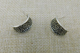 Silver Curved Earrings Fashion Jewelry Women
