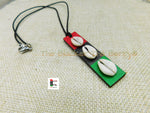 RBG Wooden Cowrie Necklace Adjustable Jewelry Black Owned Pan African