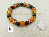African Beaded Bracelets Men Women Jewelry Ethnic Orange Black Handmade