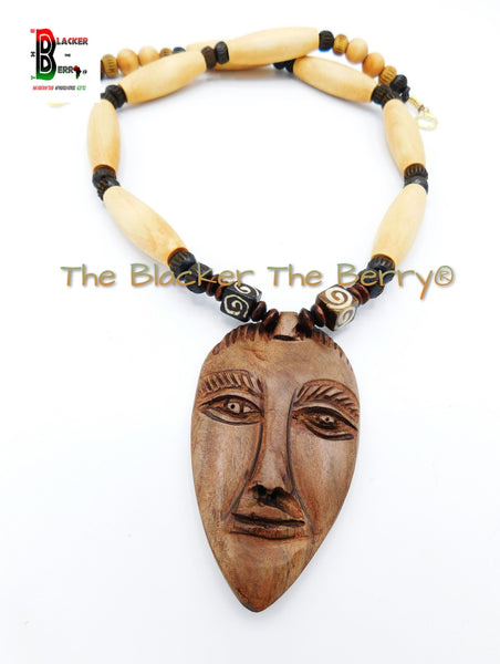 Men Necklaces African Carved African Ethnic Afrocentric Jewelry Beaded Sale