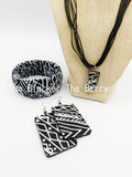 African Jewelry Black White Set Necklace Earrings Bracelet Handmade The Blacker The BerryⓇ