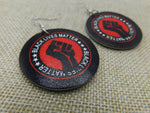 Black Lives Matter Earrings Red Black White Leather Jewelry Women