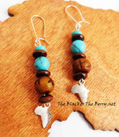 Silver Africa Beaded Earrings Turquoise Jewelry Women