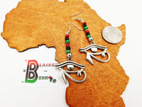 Egyptian Earrings Eye Women Dangle Long RBG Pan African Jewelry