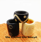 Men Large Dreadlocks Beads Hole Hair Dreads Loc Jewelry Set of 3 Bone Carved Ethnic