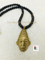 African Men Necklaces Afrocentric Ethnic Beaded Black Brass Tribal Black Owned