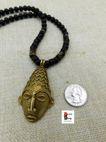 African Men Necklaces Afrocentric Ethnic Beaded Black Brass Tribal Black Owned