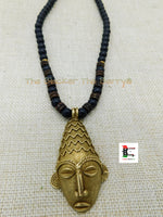 African Men Necklaces Afrocentric Ethnic Beaded Black Brass Tribal Black Owned