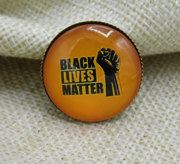 Black Lives Matter Yellow Lapel Pin Button Badge Black Owned
