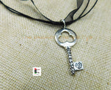 Silver Blessed Pendant Key Adjustable Necklace Jewelry Christian