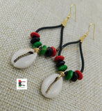 RBG Earrings Leather Pan African Red Black Green Jewelry Women Handmade
