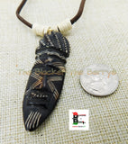 African Car Mirror Charm Carved Ethnic Unique Black Owned