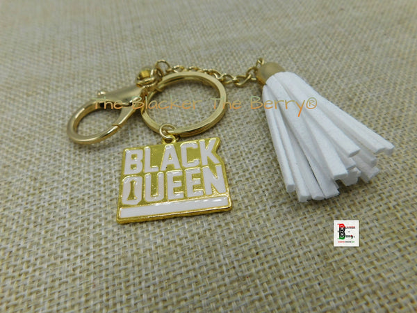 Black Queen Keychain White Gold Gift Ideas Black Owned