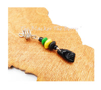 Hair Jewelry Jamaican Green Yellow Black Ethnic Black Power Fist Accessories Cowrie Handmade