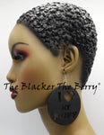 Puff Earrings Black Wooden Natural Hair The Blacker The Berry®Black Owned