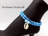 Blue Anklet Women Beaded Jewelry Summer Handmade Cowrie Shell