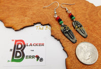 Ankh Earrings Pewter Jewelry RBG Handmade Egyptian Women Pan African