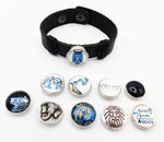 Black Leather Adjustable Bracelet Snap Jewelry