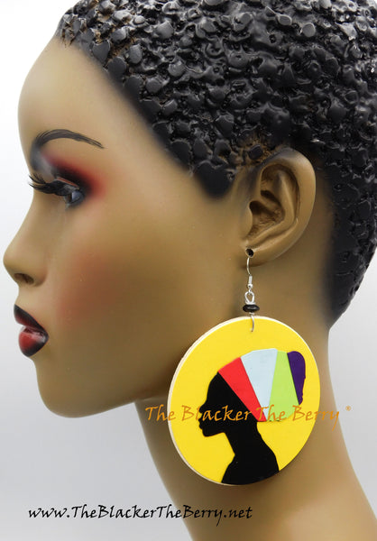 Black Women Earrings Yellow Ethnic Jewelry African