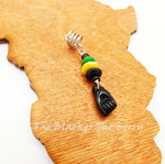 Hair Jewelry Jamaican Green Yellow Black Ethnic Black Power Fist Accessories Cowrie Handmade