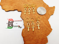 Ankh Hair Jewelry Accessories Set of 6 Brass Women Handmade
