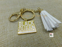 Black Queen Keychain White Gold Gift Ideas Black Owned