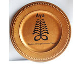 African Charger Plate Aya Fern Gold Acrylic 13 inch Decorative Plate Christmas Kwanzaa Home Decor