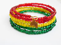 Green white red black yellow bracelet on sale