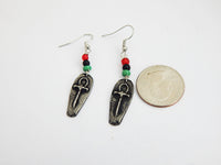 Ankh Earrings Pewter Jewelry RBG Handmade Egyptian Women Pan African
