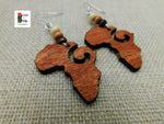 Africa Earrings Wooden Motherland Beaded Afrocentric Jewelry